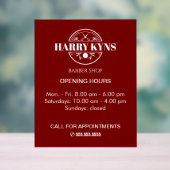 Barber shop openingstijden custom acryl bord (Neutraal)