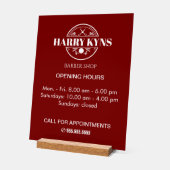 Barber shop openingstijden custom acryl bord (Hoek)