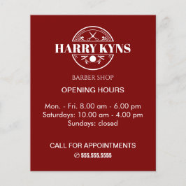 Barber shop openingstijden custom flyer