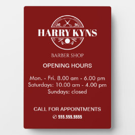 Barber shop openingstijden custom fotoplaat