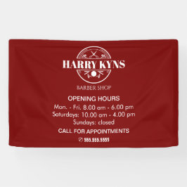 Barber shop openingstijden custom spandoek