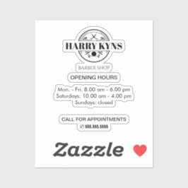 Barber shop openingstijden custom sticker