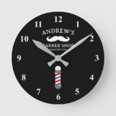Barber shop paal wandklok voor herenkapsalon (Voorkant)