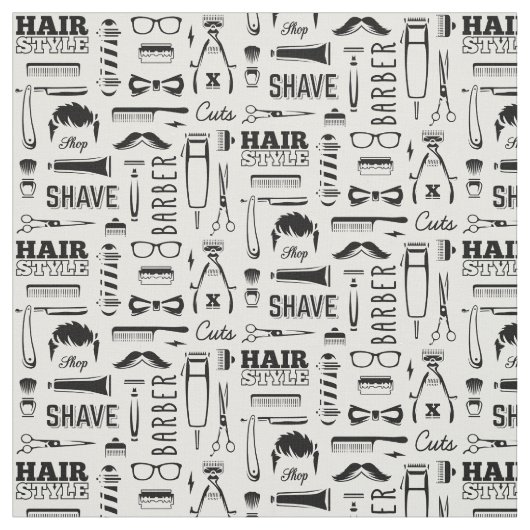 Barber Shop Patroon Stof (Swatch)