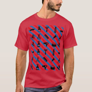 Barber Shop Pattern Sticker T-shirt