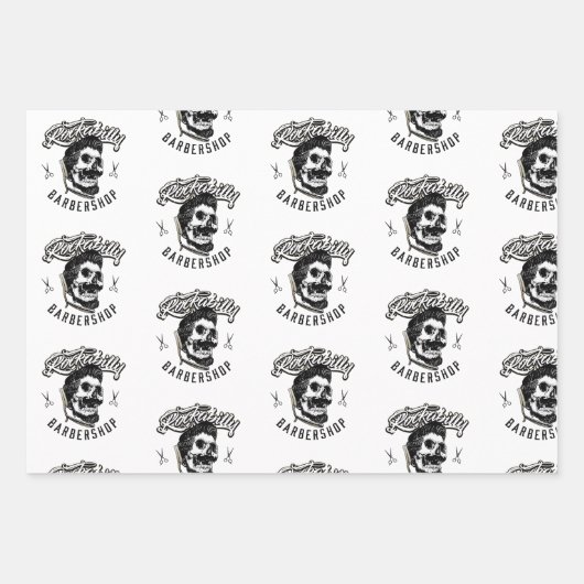Barber Shop Pattern Wrapping Paper (Voorkant 2)