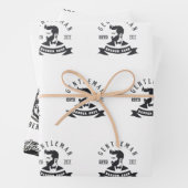 Barber Shop Pattern Wrapping Paper (In situ)