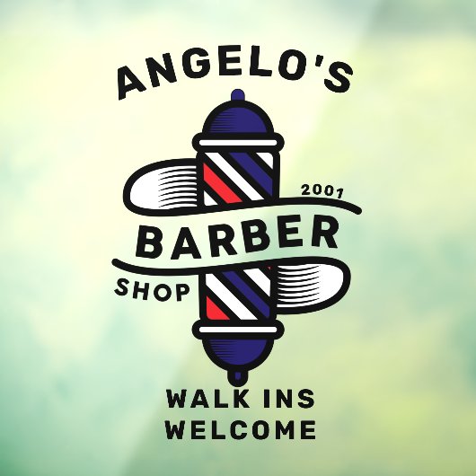 Barber Shop Personaliseren Barber Pole aanpassen Raamsticker (Vel 3)