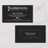 Barber Shop Pole Black en White Business B Visitekaartje (Voorkant / Achterkant)