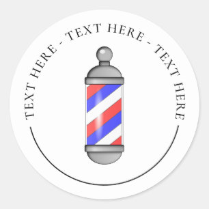 Barber Shop Pole Classic Round Sticker