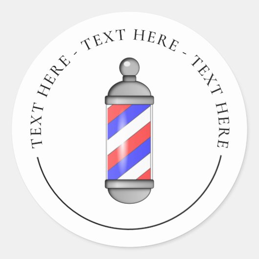 Barber Shop Pole Classic Round Sticker (Voorkant)