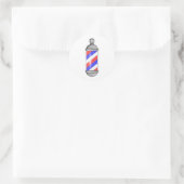 Barber Shop Pole Classic Round Sticker (Tas)