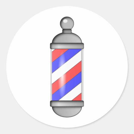 Barber Shop Pole Classic Round Sticker (Voorkant)