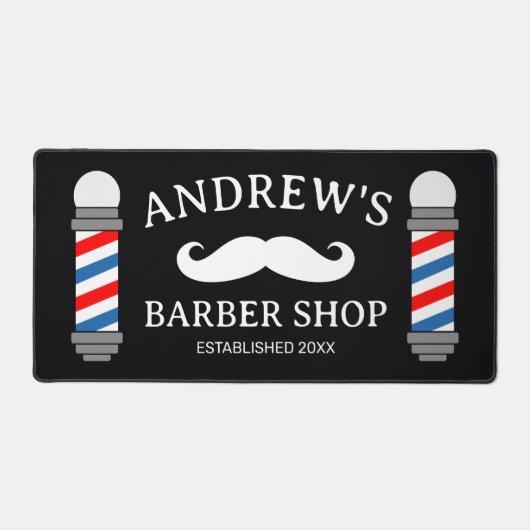 Barber shop pole desk mat voor herenkapsalon (Voorkant)