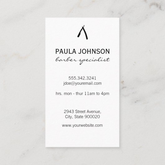 Barber Shop Pole Logo | kapper Visitekaartje (Achterkant)