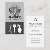 Barber Shop Pole Logo | kapper Visitekaartje (Voorkant / Achterkant)