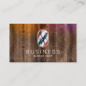 Barber Shop Pole Logo Modern Hout Stylist Visitekaartje (Voorkant)
