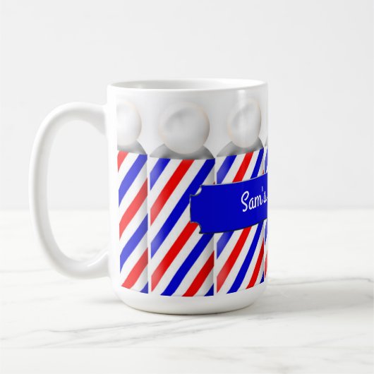 Barber Shop Pole Mok - Personaliseer Jouw naam (Links)