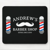 Barber shop pole muismat voor herenkapsalon (Voorkant)