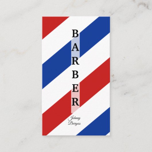 Barber Shop Pole Professional Modern Hairdresser Visitekaartje (Voorkant)