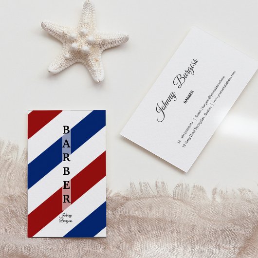 Barber Shop Pole Professional Modern Hairdresser Visitekaartje