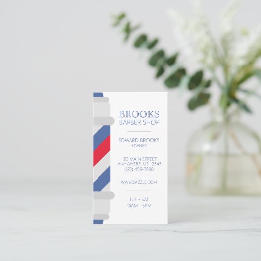 Barber Shop Pole Salon Hairdresser Visitekaartjes (Staand voorkant)