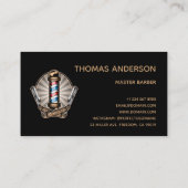 Barber Shop  Pole Salon Logo Professional Visitekaartje (Achterkant)
