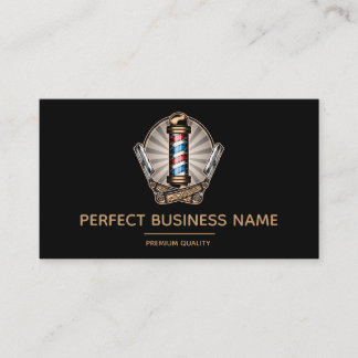 Barber Shop Pole Salon Logo Professional Visitekaartje