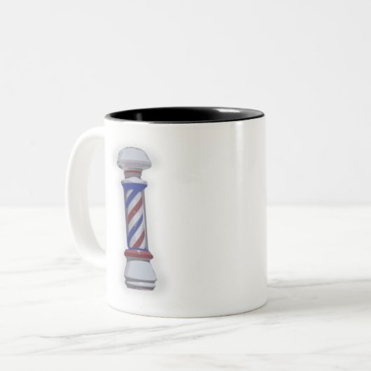 Barber Shop Pole Tweekleurige Koffiemok (Voorkant links)