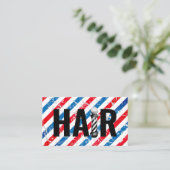  Barber Shop Pole Typografie Hairdresser Visitekaartje (Staand voorkant)