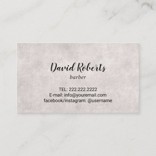  Barber Shop Pole Typografie Hairdresser Visitekaartje (Achterkant)