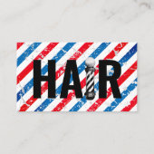  Barber Shop Pole Typografie Hairdresser Visitekaartje (Voorkant)