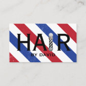 Barber Shop Pole Typografie Minimal Hair Stylist Visitekaartje (Voorkant)