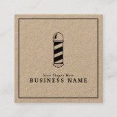 Barber Shop Pole Vierkante Visitekaartje (Voorkant)