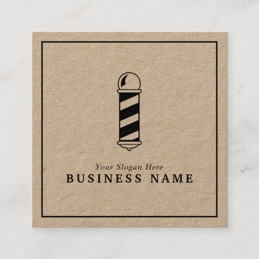 Barber Shop Pole Vierkante Visitekaartje (Voorkant)