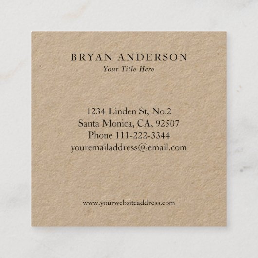 Barber Shop Pole Vierkante Visitekaartje (Achterkant)