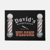 Barber Shop Poles Barbershop Hair Stylist Welkom Deurmat (Voorkant)