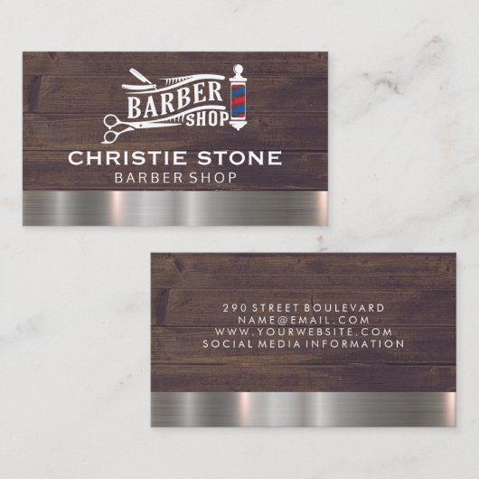 Barber Shop Pool en Schaar Visitekaartje (Voorkant / Achterkant)