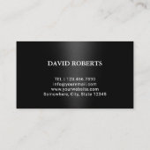 Barber Shop Professional Black Metal Hair Stylist Visitekaartje (Achterkant)