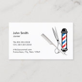 Barber Shop Professional Blue en Red Stripes Visitekaartje (Achterkant)