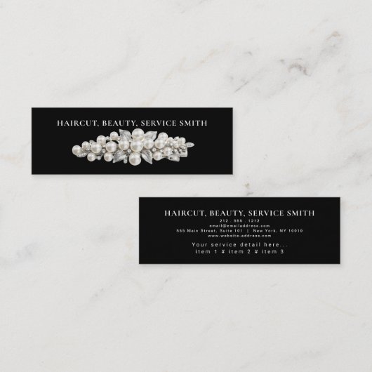 Barber Shop Professional Hair stylist comb modern  Mini Visitekaartje (Voorkant / Achterkant)