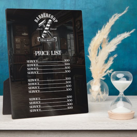 Barber Shop Professionele haarstylist prijslijst Fotoplaat (Zijkant)