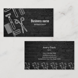 Barber Shop Professionele Hair Stylist Zwart Brick Visitekaartje