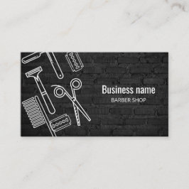 Barber Shop Professionele Hair Stylist Zwart Brick Visitekaartje