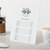 Barber shop professionele salon prijslijst reclamebord met voetstuk (Insitu)