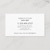 Barber shop professionele salon schaar paal logo visitekaartje (Achterkant)