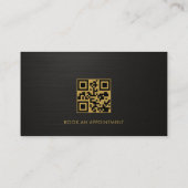 Barber Shop QR Code Metallic Professioneel Visitekaartje (Achterkant)