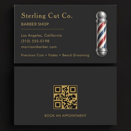 Barber Shop QR Code Professional Visitekaartje