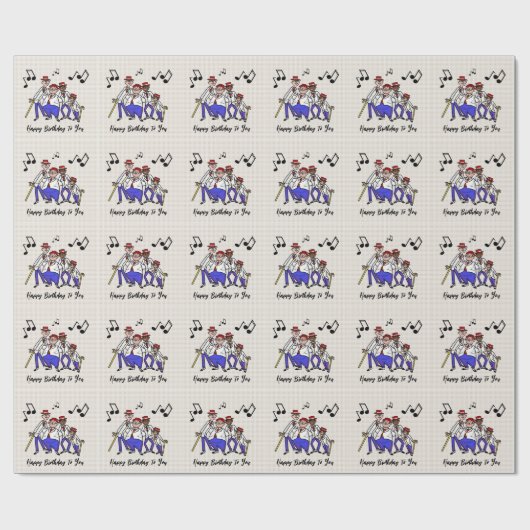 Barber Shop Quartet Birthday Wrapping Paper Cadeaupapier (Vlak)