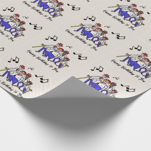 Barber Shop Quartet Birthday Wrapping Paper Cadeaupapier (Hoek)